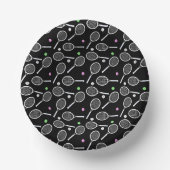 Tennis Racket Patroon Extravagant Zwart Papieren Kommen (Voorkant)