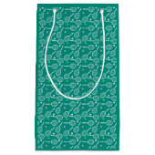 Tennis Racket Patroon Retro Emerald Groen Klein Cadeauzakje (Voorkant)