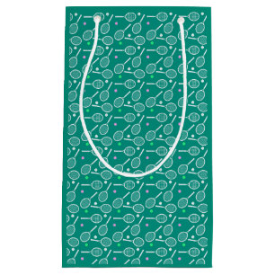 Tennis Racket Patroon Retro Emerald Groen Klein Cadeauzakje