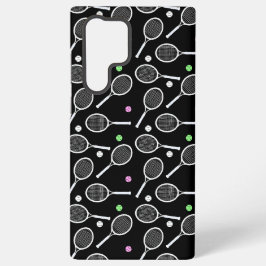Tennis Racket Pattern Black Samsung Galaxy Hoesje