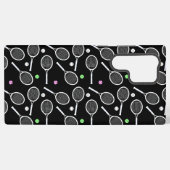 Tennis Racket Pattern Black Samsung Galaxy Hoesje (Achterkant horizontaal)