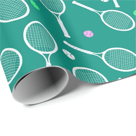 Tennis Racket Pattern Cadeaupapier (Rol Hoek)