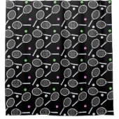 Tennis Racket Pattern Douchegordijn (Voorkant)