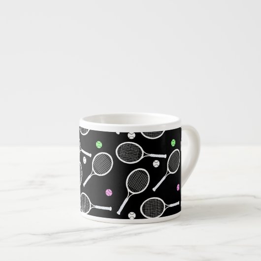 Tennis Racket Pattern Espresso Kop (Voorkant rechts)