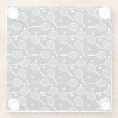 Tennis Racket Pattern Glazen Onderzetter (Achterkant)