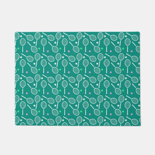 Tennis Racket Pattern Green Deurmat (Voorkant)