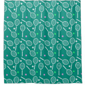 Tennis Racket Pattern Green Douchegordijn (Voorkant)