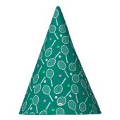 Tennis Racket Pattern Green Feesthoedjes (Rechts)