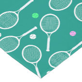 Tennis Racket Pattern Green Korte Tafelloper (Hoek)