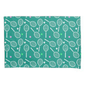 Tennis Racket Pattern Green Kussensloop (Voorkant)