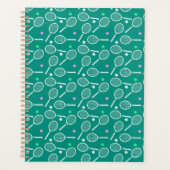 Tennis Racket Pattern Green Planner (Voorkant)