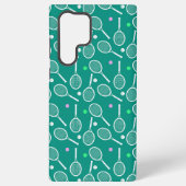 Tennis Racket Pattern Green Samsung Galaxy Hoesje (Achterkant)