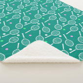 Tennis Racket Pattern Green Sherpa Deken (3/4)