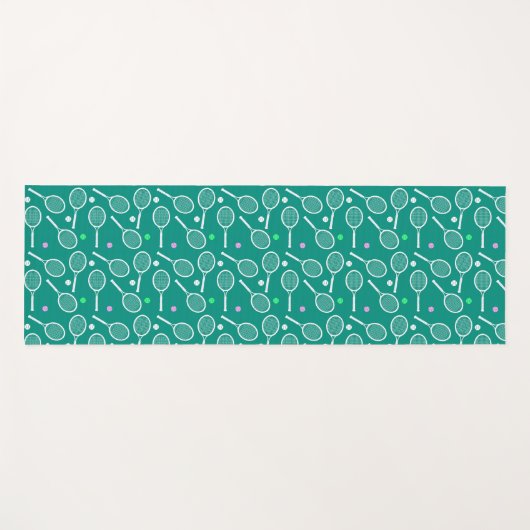 Tennis Racket Pattern Green Yogamat (Voorkant (horizontaal))
