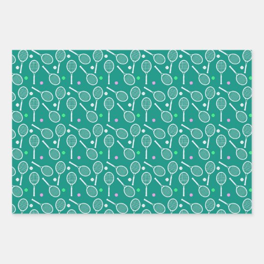 Tennis Racket Pattern Inpakpapier Vel (Voorkant 3)