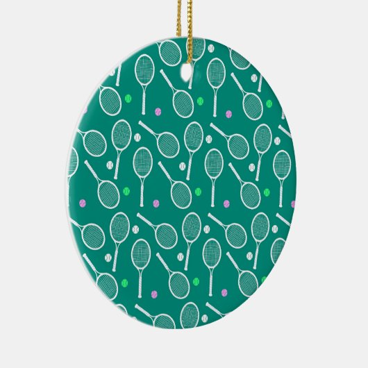 Tennis Racket Pattern Keramisch Ornament (Rechts)