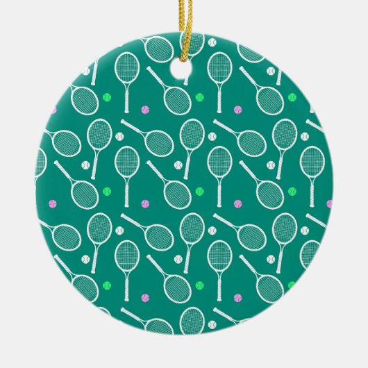 Tennis Racket Pattern Keramisch Ornament (Voorkant)