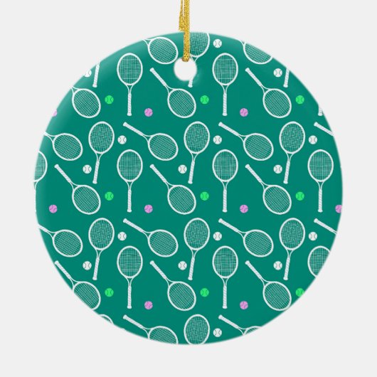 Tennis Racket Pattern Keramisch Ornament (Achterkant)