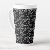 Tennis Racket Pattern Latte Mok (Linkerhoek)