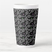 Tennis Racket Pattern Latte Mok (Voorkant)