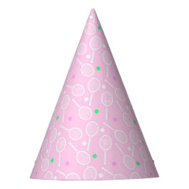 Tennis Racket Pattern Pastel Pink Feesthoedjes