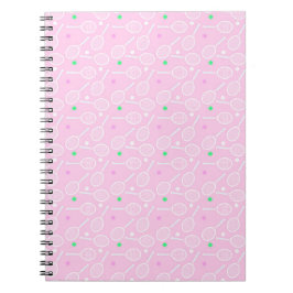 Tennis Racket Pattern Pastel Pink Notitieboek
