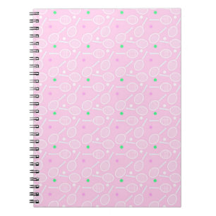 Tennis Racket Pattern Pastel Pink Notitieboek