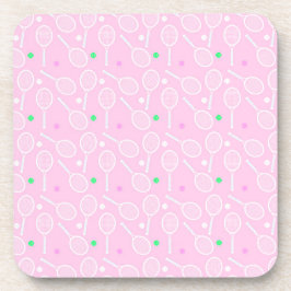 Tennis Racket Pattern Pastel Pink Party Bier Onderzetter