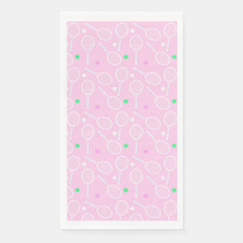 Tennis Racket Pattern Pastel Pink Party Servet