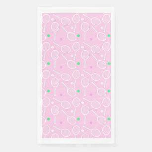 Tennis Racket Pattern Pastel Pink Party Servet