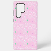 Tennis Racket Pattern Pastel Pink Samsung Galaxy Hoesje (Achterkant)