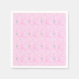 Tennis Racket Pattern Pastel Pink Servet