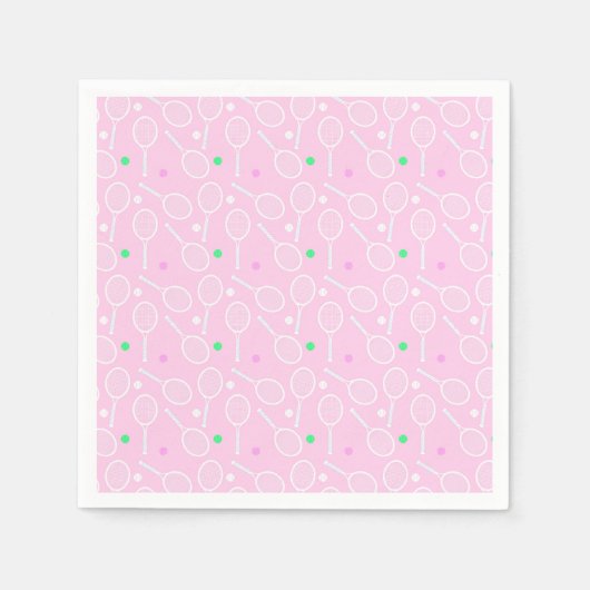 Tennis Racket Pattern Pastel Pink Servet (Voorkant)