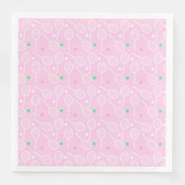 Tennis Racket Pattern Pastel Pink Servet