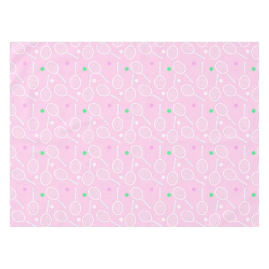 Tennis Racket Pattern Pastel Pink Tafelkleed (Voorkant (Horizontaal))