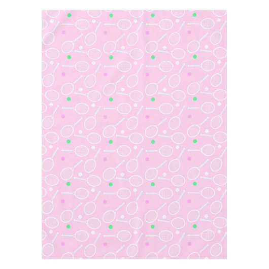 Tennis Racket Pattern Pastel Pink Tafelkleed (Voorkant)