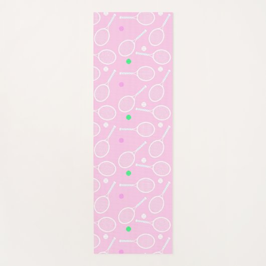 Tennis Racket Pattern Pastel Pink Yogamat (Voorkant)