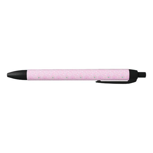 Tennis Racket Pattern Pastel Pink Zwarte Inkt Pen (Bodem)
