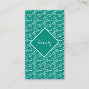 Tennis Racket Pattern Retro Green Informatiekaartje