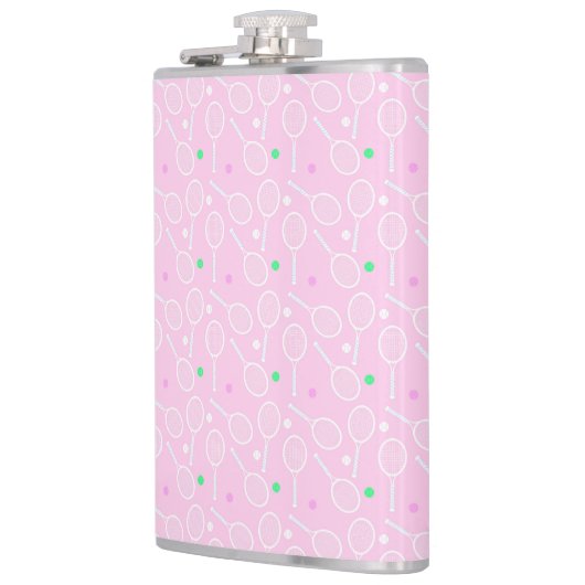Tennis Racket Pattern roze Heupfles (Links)