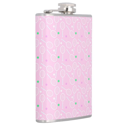 Tennis Racket Pattern roze Heupfles (Rechts)