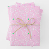 Tennis Racket Pattern roze Inpakpapier Vel (In situ)