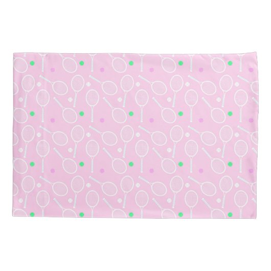 Tennis Racket Pattern roze Kussensloop (Achterkant)