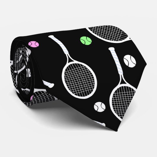 Tennis Racket Pattern Stropdas (Opgerold)