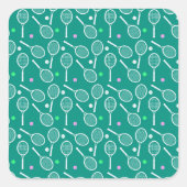Tennis Racket Pattern Vierkante Sticker (Voorkant)