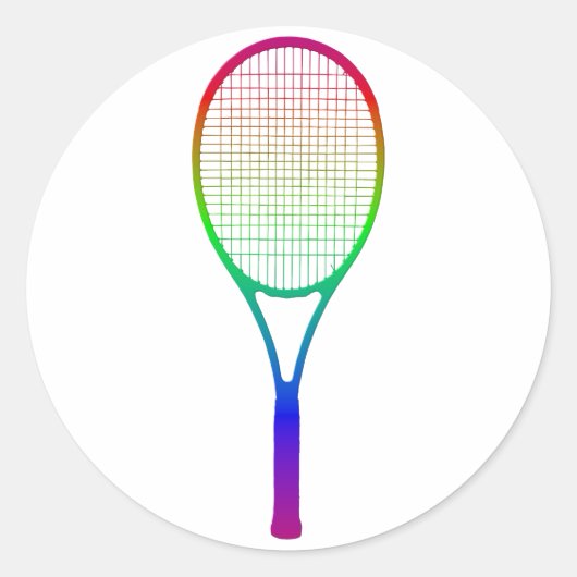 Tennis Racket Ronde Sticker (Voorkant)