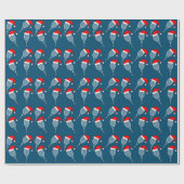 Tennis Racket Santa Hat Cadeaupapier (Vlak)