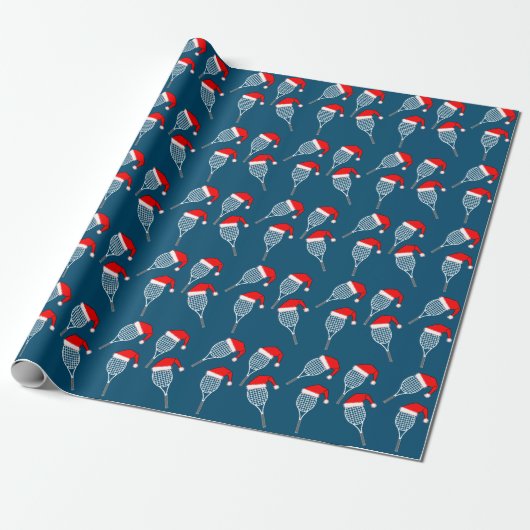 Tennis Racket Santa Hat Cadeaupapier (Uitgerold)