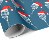 Tennis Racket Santa Hat Cadeaupapier (Rol Hoek)