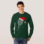 Tennis Racket Santa Hat T-shirt (Voorkant volledig)